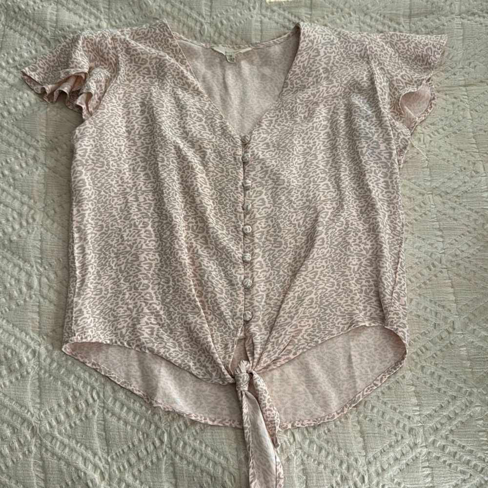 Leopard print pink blouse